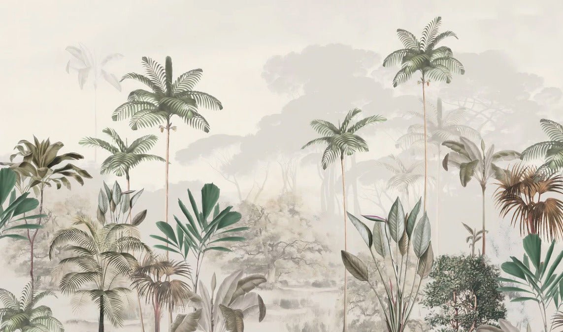 Papier peint panoramique jungle eden vert