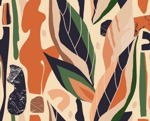 Papier peint mur végétal abstrait