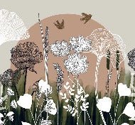 Papier peint panoramique illustration florale