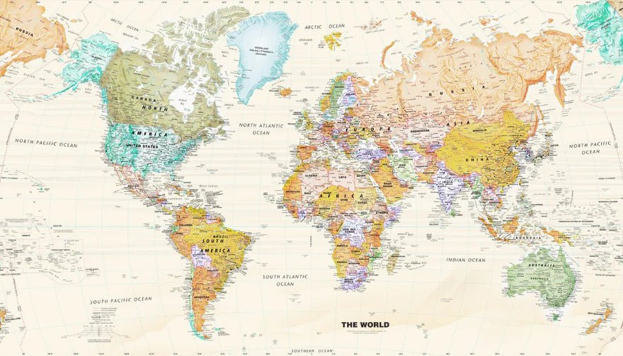 Papier peint original carte du monde