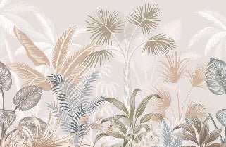 Papier peint panoramique jungle terracotta