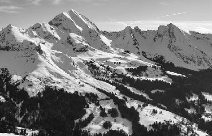 Papier peint montagne noir et blanc les Aravis, XXL, tendance