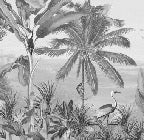 Papier peint mirage tropical noir et blanc
