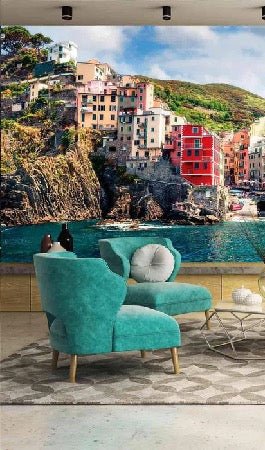 Papier peint panoramique trompe l'oeil Cinque Terre, XXL, tendance