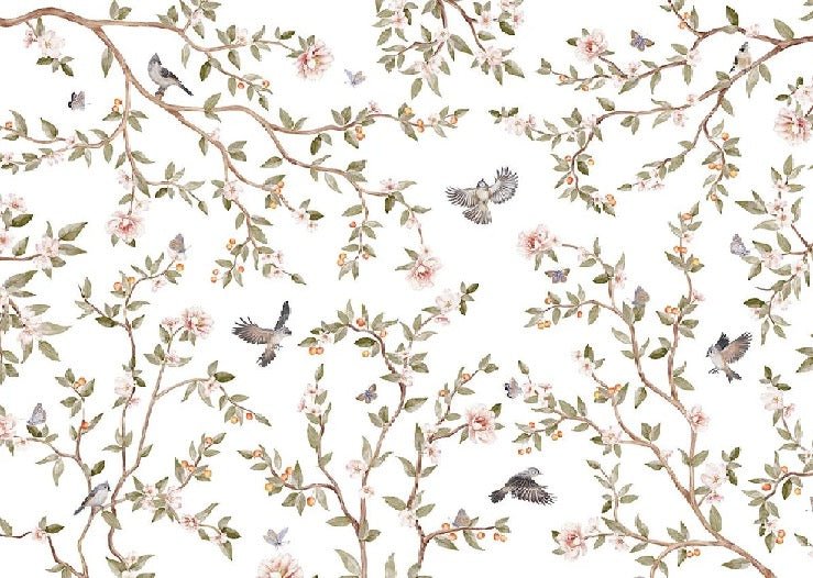 Papier peint oiseau chambre enfant, XXL, tendance