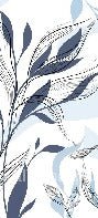 Papier peint fleur graphique bleu