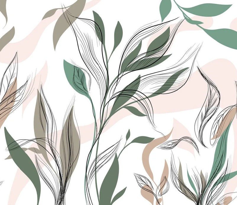 Papier peint panoramique fleur graphique