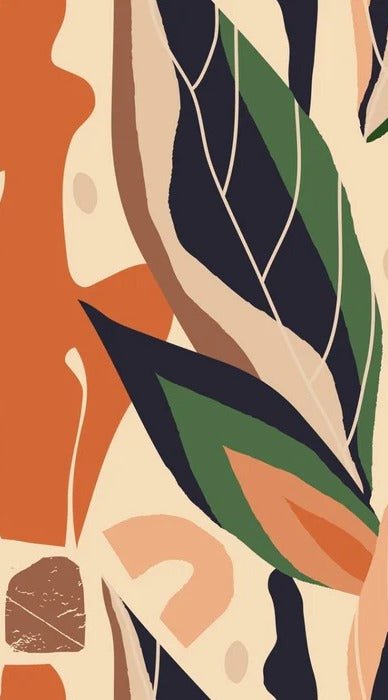 Papier peint mur végétal abstrait