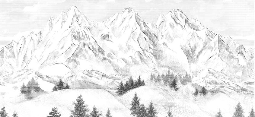 Papier peint montagne sommets de Chamonix