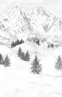 Papier peint montagne sommets de Chamonix, XXL, tendance