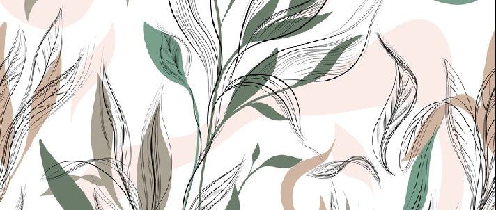 Papier peint panoramique fleur graphique, mural concept, tendance