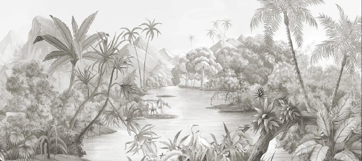 Papier peint restaurant jungle pittoresque
