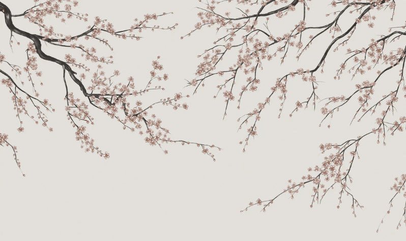 Papier peint panoramique Sakura beige, XXL, tendance