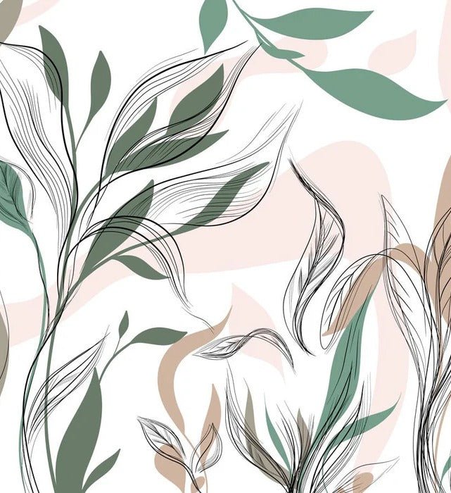 Papier peint panoramique fleur graphique, XXL, tendance