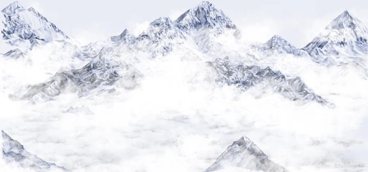 Papier peint Mont Everest bleu