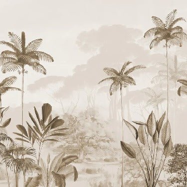 Papier peint panoramique jungle eden sépia