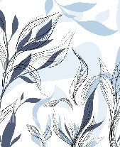 Papier peint fleur graphique bleu