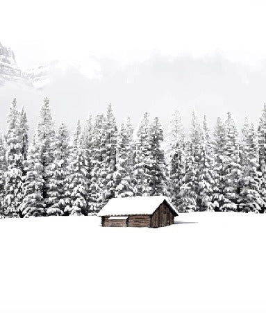 Papier peint panoramique chalet en montagne