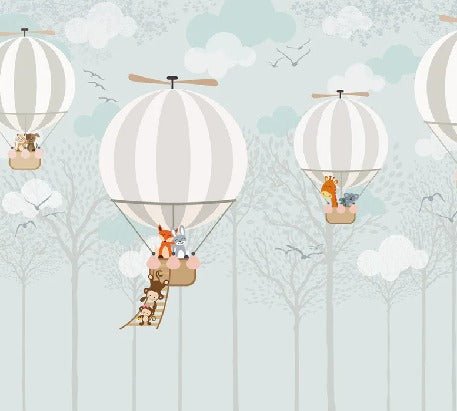 Papier peint enfant nordique montgolfière, XXL, tendance
