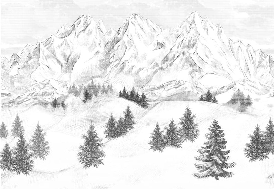 Papier peint montagne sommets de Chamonix