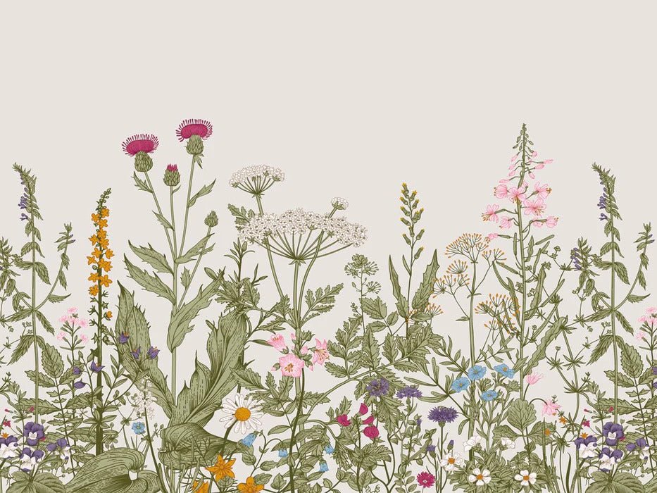 Papier peint bistrot botanique folk romantique, XXL, tendance