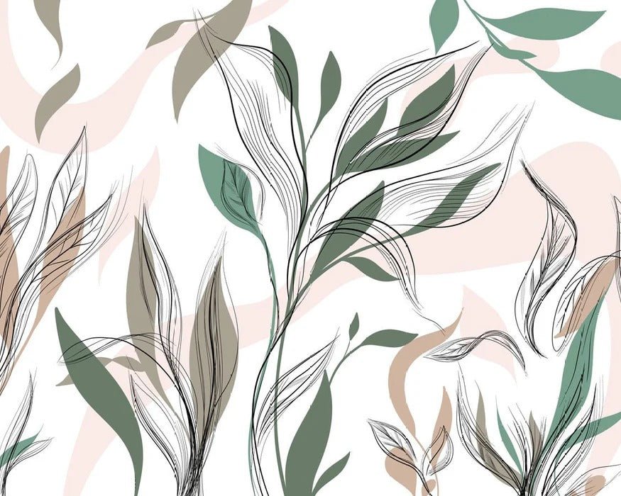 Papier peint panoramique fleur graphique