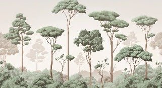 Papier peint brise légère pinède