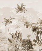 Papier peint panoramique jungle eden sépia