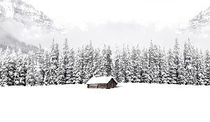 Papier peint panoramique chalet en montagne