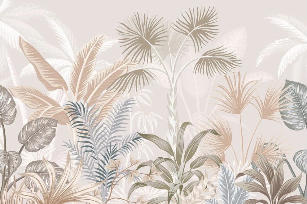 Papier peint panoramique jungle terracotta