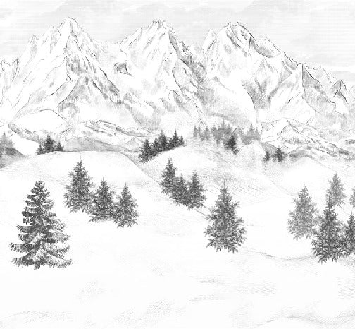 Papier peint montagne sommets de Chamonix, XXL, tendance