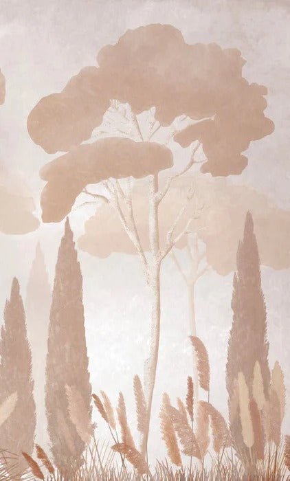 Papier peint sépia cyprès pins, XXL, tendance