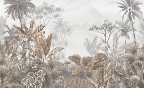 Papier peint tendance tropical sepia, XXL, tendance