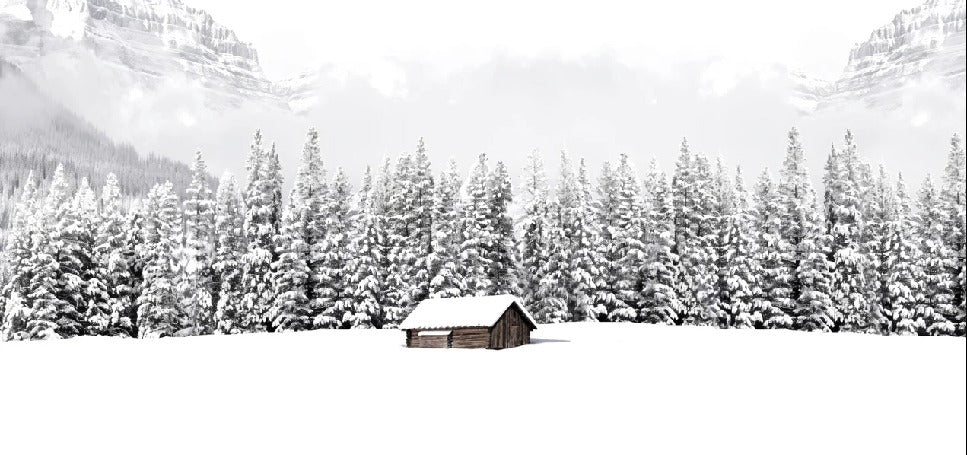 Papier peint panoramique chalet en montagne