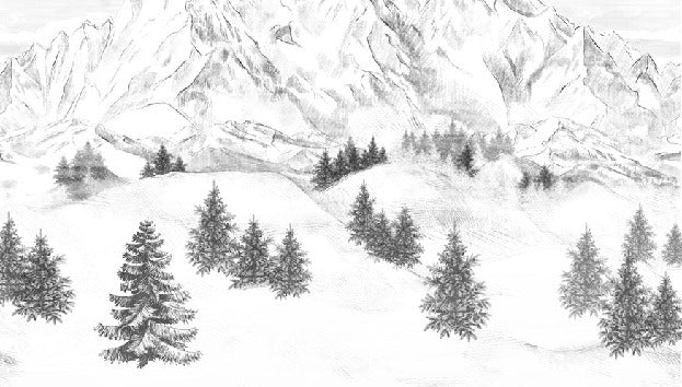 Papier peint montagne sommets de Chamonix, XXL, tendance