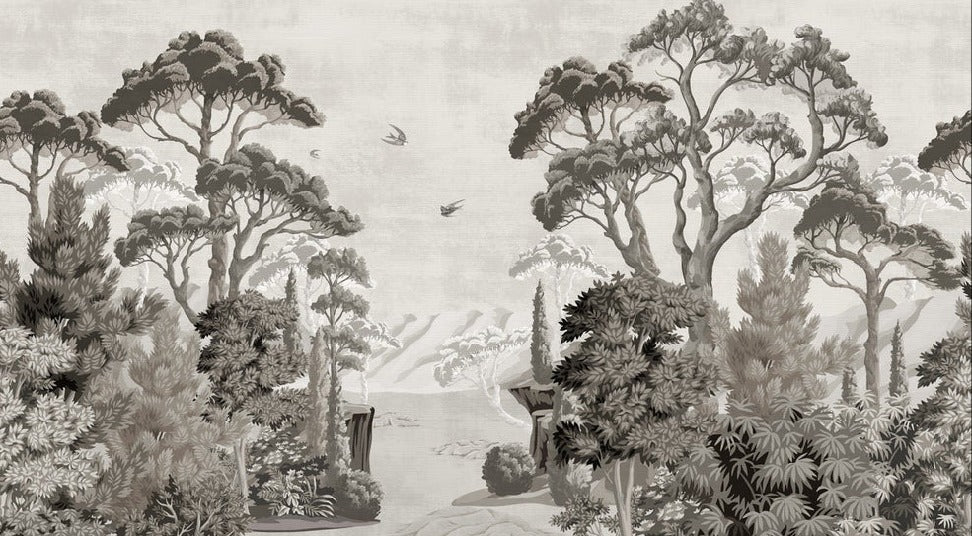 Papier peint panoramique paysage d'autrefois, XXL, tendance