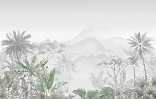 Papier peint tendance tropical vert