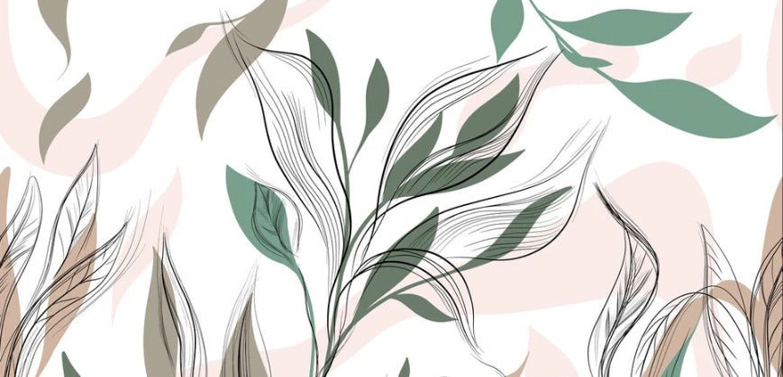 Papier peint panoramique fleur graphique