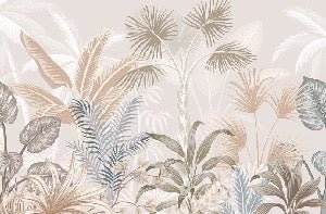 Papier peint panoramique jungle terracotta
