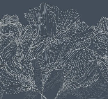 Papier peint panoramique valse des fleurs bleu
