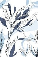 Papier peint fleur graphique bleu