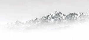 Papier peint Mont Blanc dans la brume noir et blanc, XXL, tendance