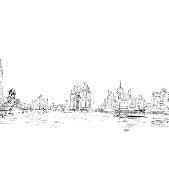 Papier peint noir et blanc monument du monde