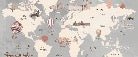 Papier peint panoramique Carte du monde Kids