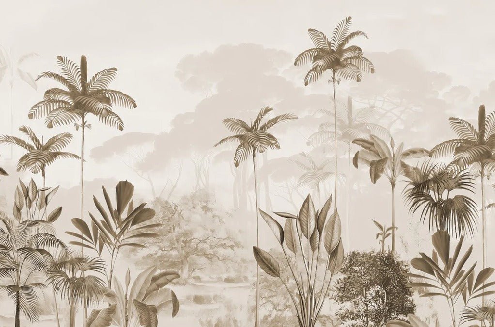 Papier peint panoramique jungle eden sépia