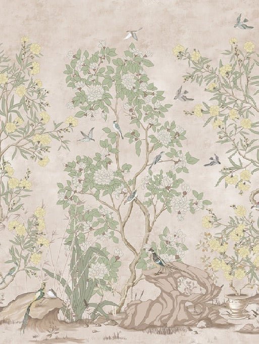 Papier peint panoramique chinoiserie garden