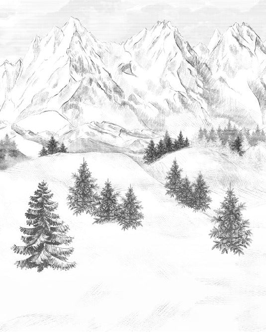 Papier peint montagne sommets de Chamonix, XXL, tendance