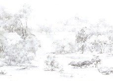 Papier peint forêt de pin aquarelle