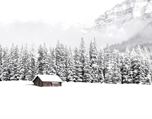 Papier peint panoramique chalet en montagne