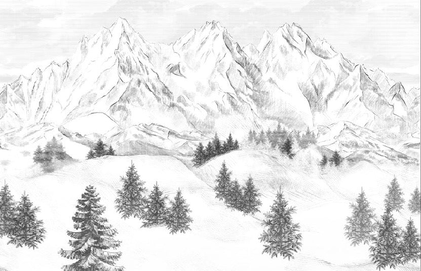 Papier peint montagne sommets de Chamonix